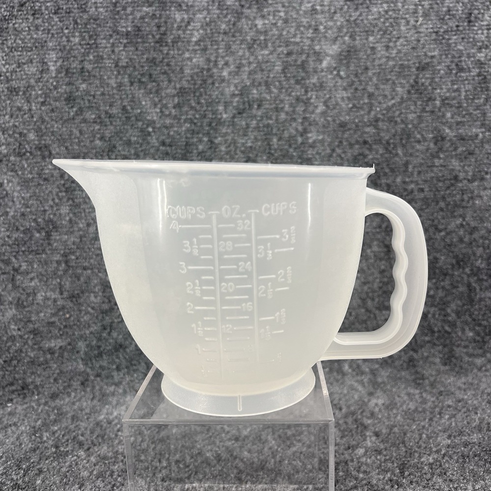 Vintage Tupperware 1288 Mix N Pour Measuring Bowl 4 Cup Clear Markings No Lid